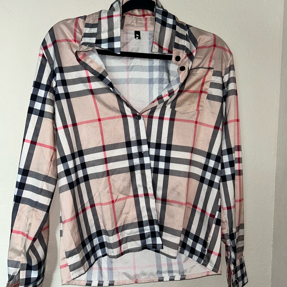 Plaid Button-Up Shirt
